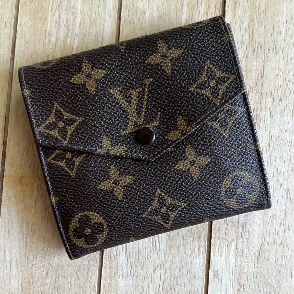 Louis Vuitton Authentic Monogram Vintage Tri-Fold Double Snap Wallet